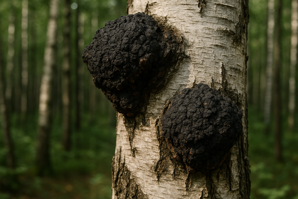 chaga mushroom hyper realistic growing naturally