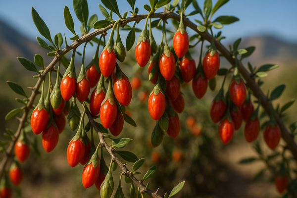 goji berry hyper realisitc growing naturally 