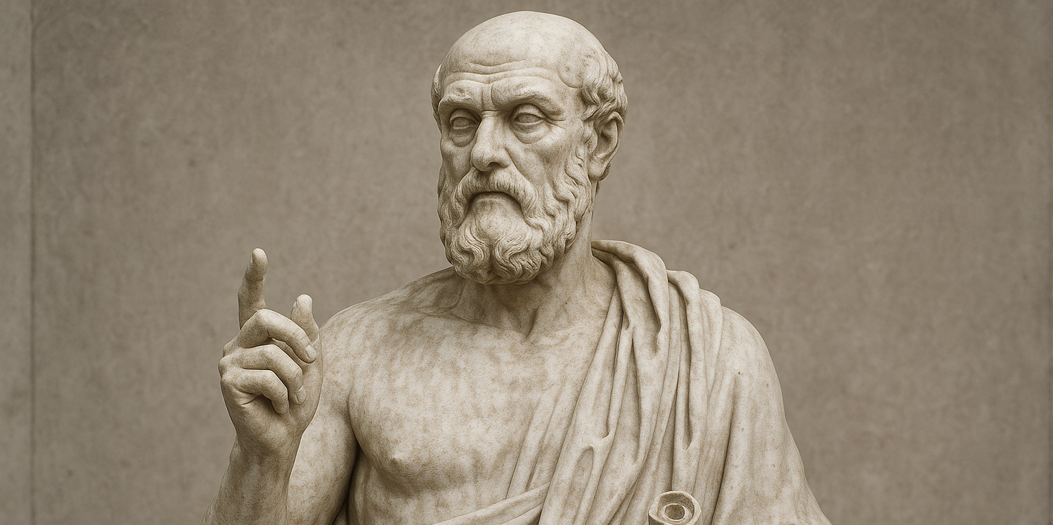 hippocrates of kos stone statue